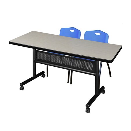 Kobe Rectangle FlipTop Table, 60" W, 29" H, Laminate Top, Maple MKFTM6030PL47BE